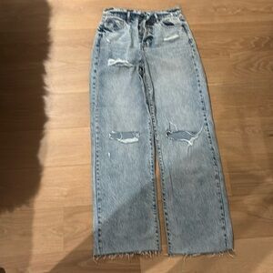 Hidden Denim Size 25 Straight Leg Light Wash Ripped Jeans